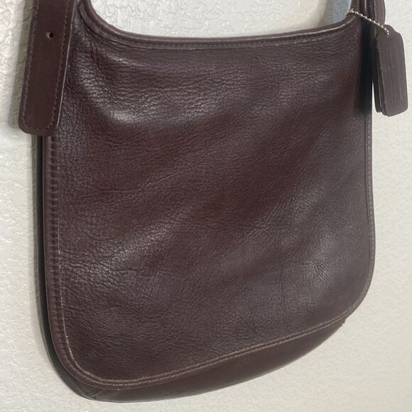 COACH Women’s Vintage Dark Brown Soft Thick Leather Slim Crossbody Bag - Picture 3 of 11